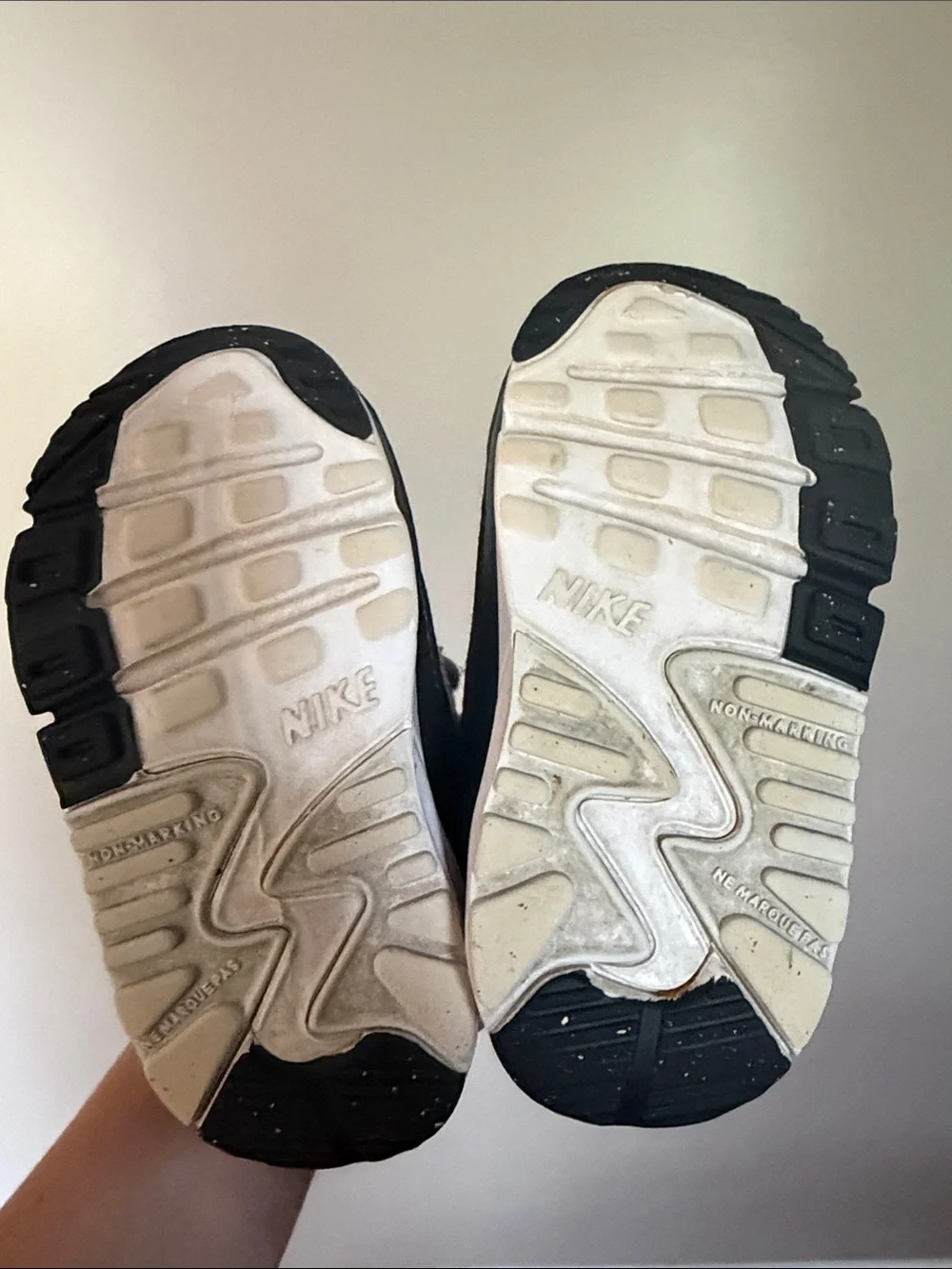 Nike Kids Gray, White & Black Sneakers with Orange Logo- easy on!